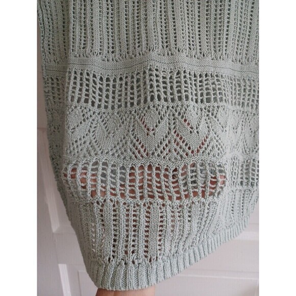 Talbots open weave sweater S crochet short sl pullover coastal granny transition - Picture 7 of 10